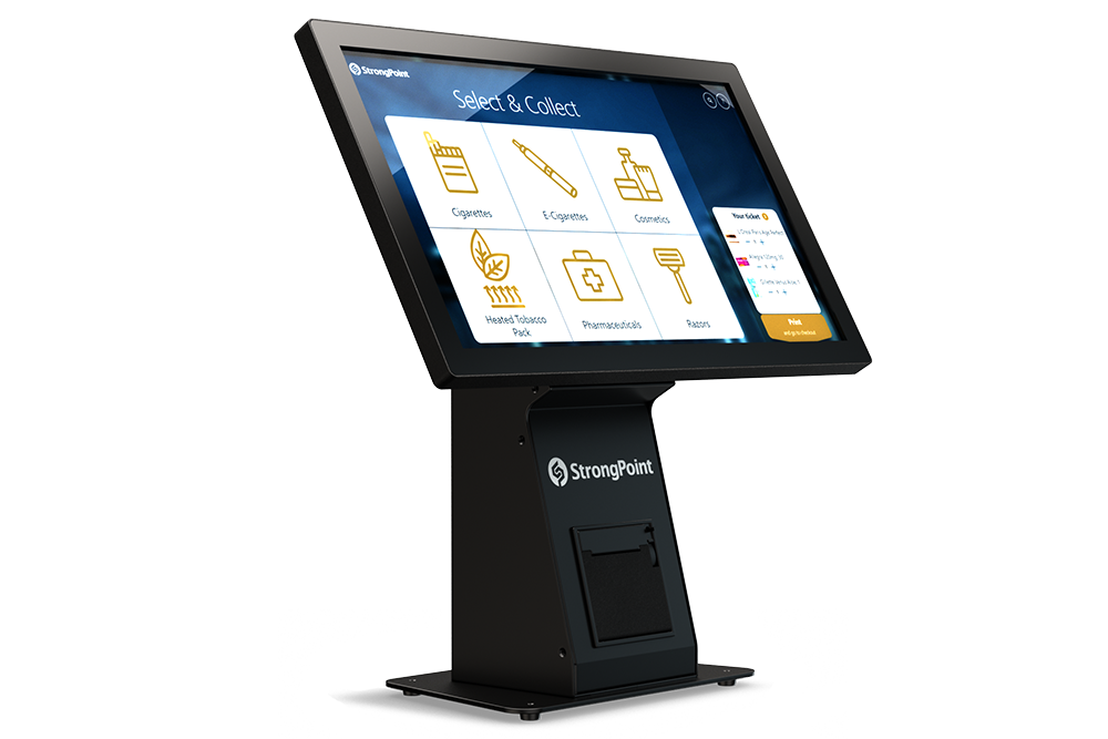 Vensafe kiosk with touchscreen allows shoppers to easily find information and products