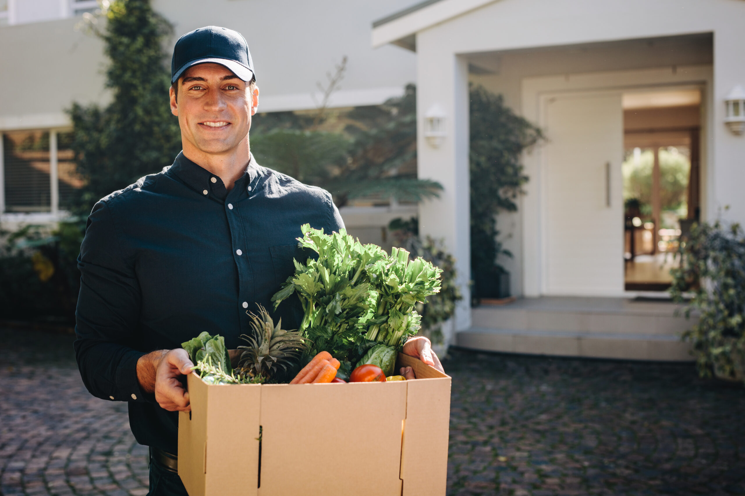 Man delivering an order of groceries